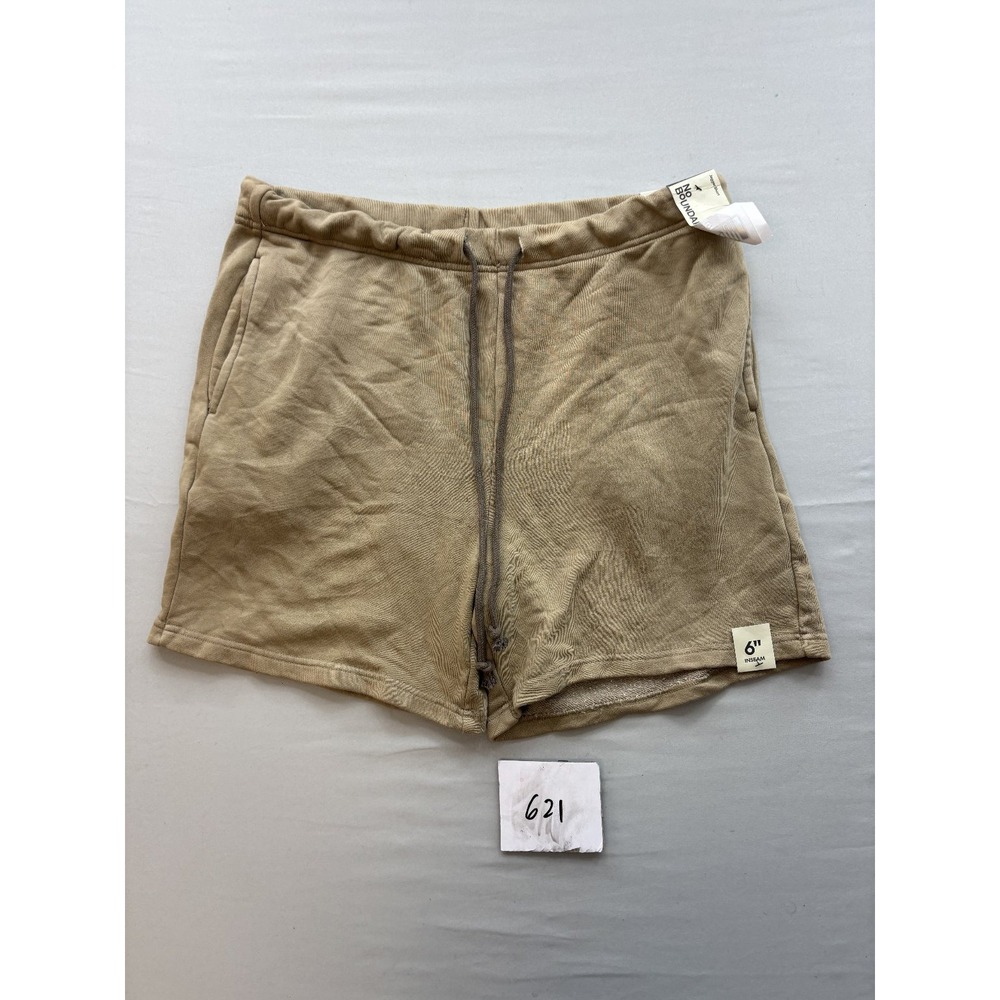 No Boundaries Mens Tan Khaki Activewear Jogger Shorts Size L 36-38 Fleece 6in